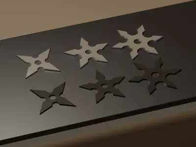 Shuriken Pack Low-poly 3D model