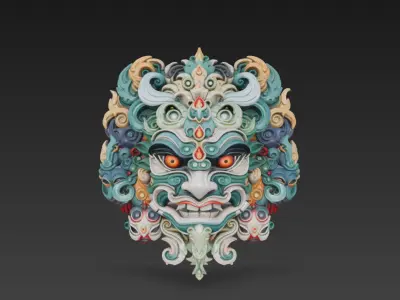 Mythical Beast Mask 3D model purchase