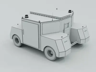 Electric Maneuver-Shunting Vehicle - Railway and Road 3D model