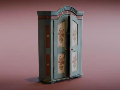 Antique Wardrobe Low-poly 3D model