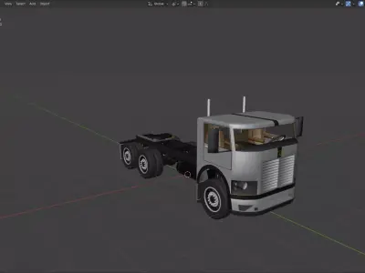 JRAM Semi Truck Low-poly 3D model