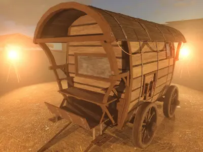 Old Horse-Carriage Free 3D model