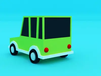 lowpoly jeep car 3D model