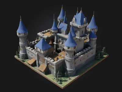 Enchanted Fortress  A Majestic Stronghold of Magic 3D model