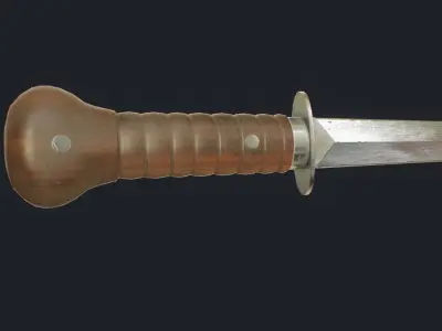 Dutch WWI M-1915 Stormdolk Knife-Sample Free low-poly 3D model