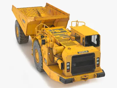 Mining Truck CAT AD45B Dirty Rigged 3D model