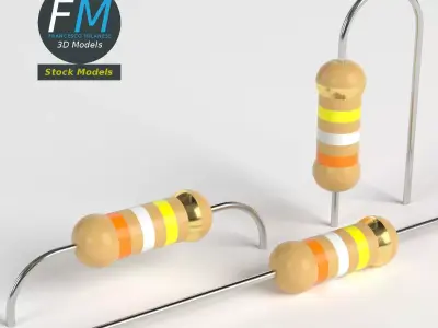 Electronic resistors 3D model