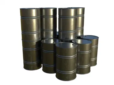 Steel Barrel PBR Low-poly 3D model