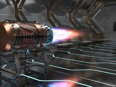 Sci Fi plasma engines and exhausts 3D model