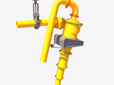 hydrocyclone pipe with valve 3D model