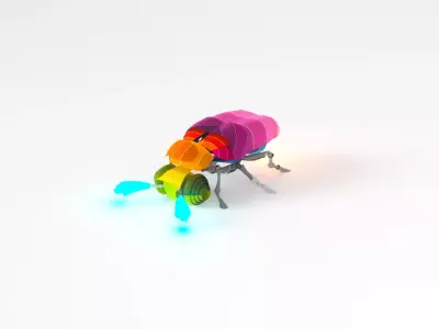Stylized Firefly - Animated Model 3D model