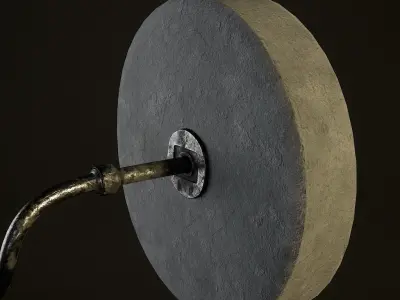 medieval grinding wheel Low-poly 3D model