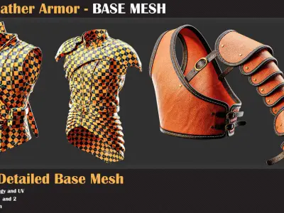 10 High Detail Leather Armor BASE MESH - VOL 21   3D model