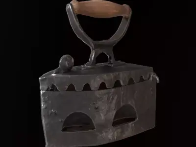 Vintage Coal Iron Low-poly 3D model