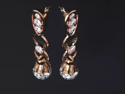 Earring ringstone womandesign 3D model