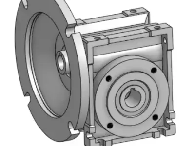 Right-Angle Worm Gear Speed Reducer  NEMA 56C  60 Ratio 3D print model