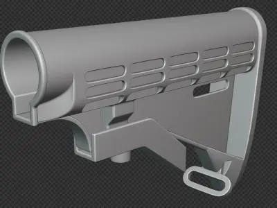 AR-15 Mil-Spec Stock Low-poly 3D model