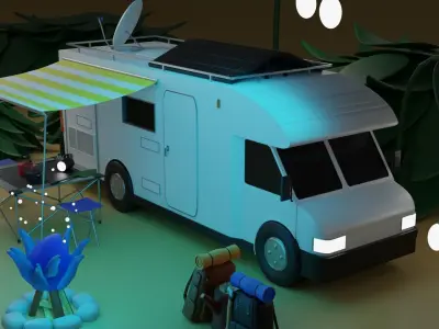 Camping items 3D model