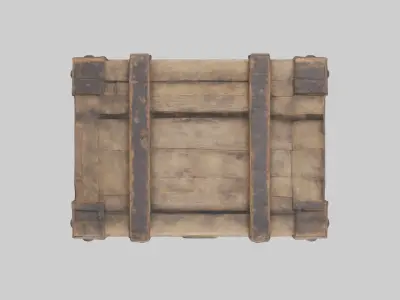Aged Wooden Box Model Low-poly 3D model