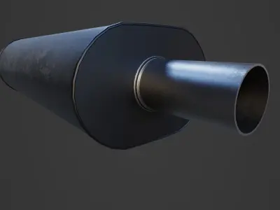 Car Sport Exhaust 4 Low-poly 3D model