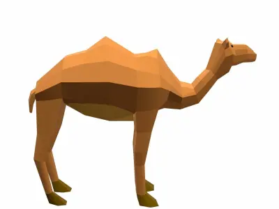 Camel Cartoon Low-poly 3D model