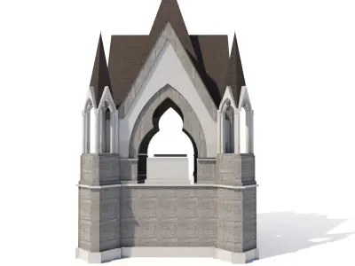 Medieval architecture - City house building  Low-poly 3D model