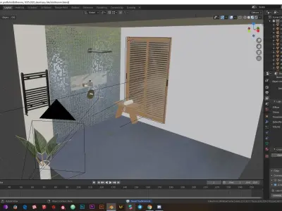 Low-poly modern Bathroom Low-poly 3D model