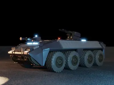 Sci-Fi Armored Personnel Carrier APC Tank 2080 3D model