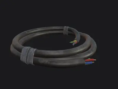 Cable coil Low-poly 3D model