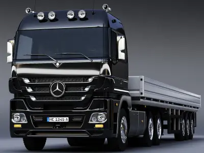 Mercedes Benz Actros Trailer Truck 3D model