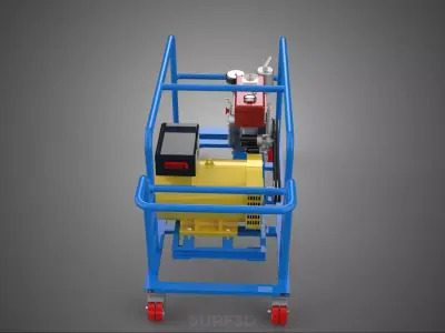 WHEELED WHEELS ENGINE DIESEL POWER GENERATOR SET GENSET MOTOR AC 3D model