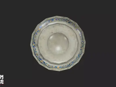 Heraldic Antique Ceramic Pot Low-poly 3D model