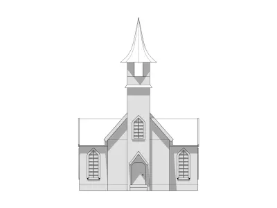Simple Church Free low-poly 3D model