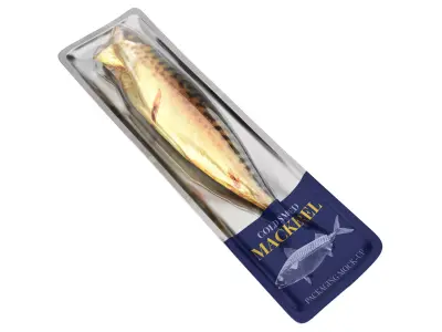 Smoked mackerel in packaging Low-poly 3D model