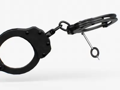 Handcuffs black Low-poly 3D model