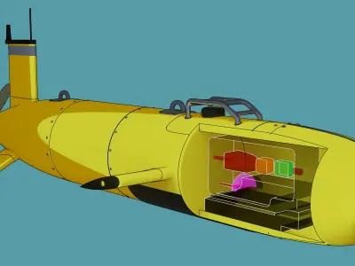 AUV ASTERx or IDEFx Low-poly 3D model