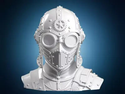 Steampunk Iron Helmet 3D Print Model 3D print model
