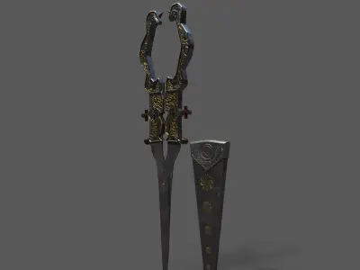 Medieval Fancy Scissors Free 3D model