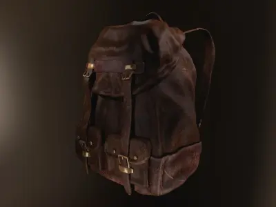 Leather Backpack Low-poly 3D model purchase