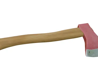 Safety Axe 3D Realistic Tool Asset with PBR Textures 3D model