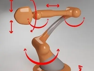 Industrial Robot arm joint orange and gray 3D model