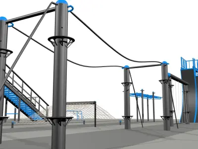 Outdoor Workout Fitness Gym Playground - 25 Plus Equipment  3D model