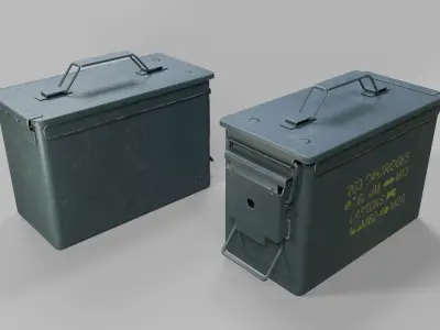 Ammo Boxes Low-poly 3D model order