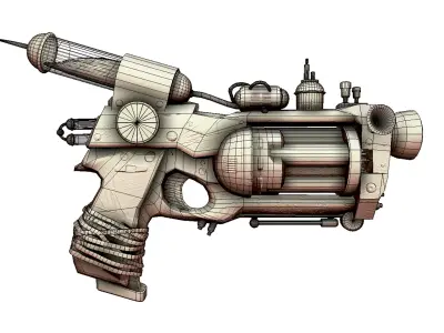 Steampunk Gun   LOW POLY 3D model