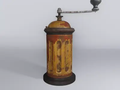 Old Italian Coffee Grinder LOD Low-poly 3D model
