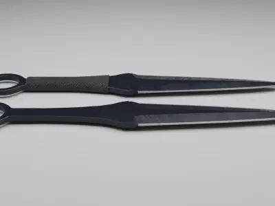 Throwing steel knife PBR Low-poly 3D model