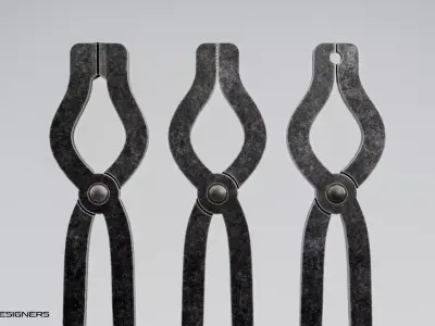 Medieval Blacksmith Tongs Low-poly 3D model