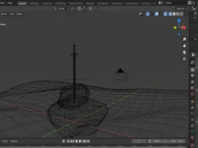 Excalibur sword 3D model