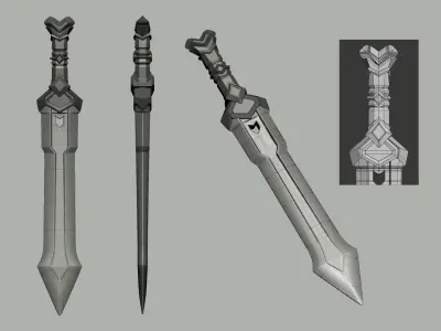 Thorin Oakenshield Sword Low-poly 3D model