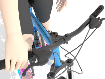 Sportive Biker 4K 3D model